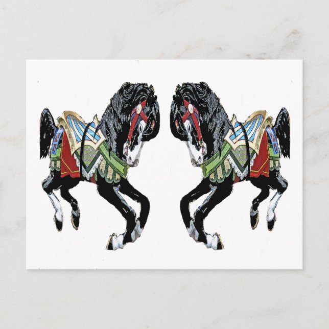 Postal Ponies negros (Anverso)