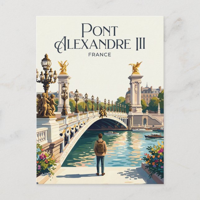 Postal Pont Alexandre III Francia (Anverso)