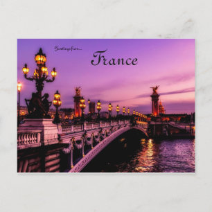Postal Pont Alexandre III Paris Francia Postcard