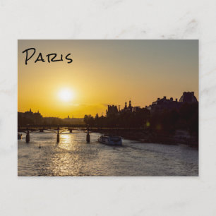 Postal Pont des Arts al atardecer - París, Francia