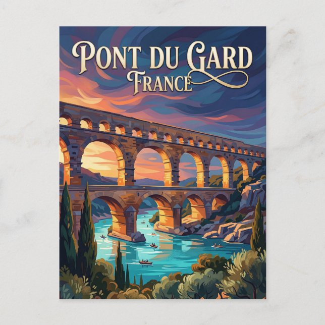 Postal Pont du Gard Francia (Anverso)