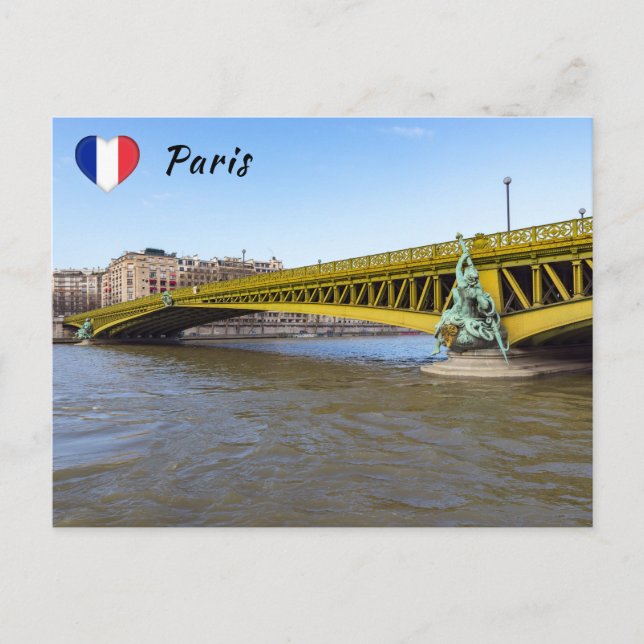 Postal Pont Mirabeau sobre el Sena - París (Anverso)
