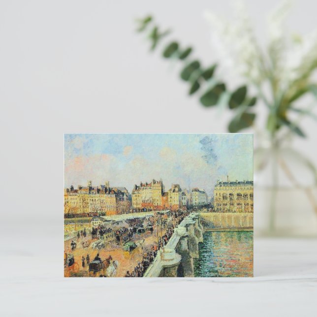 Postal Pont Neuf, Tarde, Sunlight Camille Pissarro (Anverso de pie)