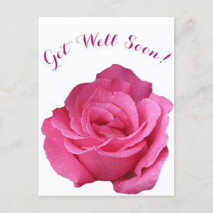 Postal Ponte bien pronto bonito rosa rosa simple amor flo