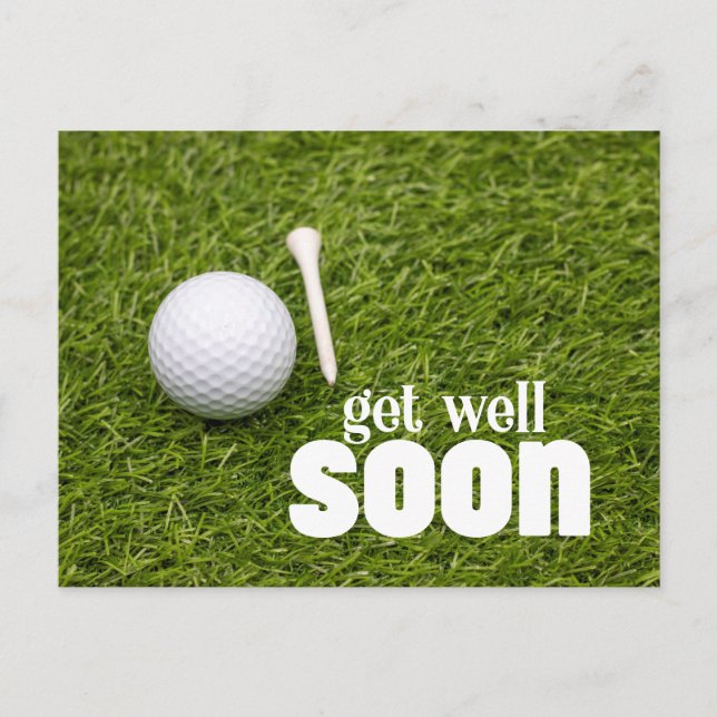 Postal Ponte bien pronto con Golf ball para Golfer (Anverso)
