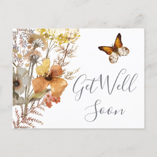 Postal Ponte bien pronto Watercolor Wildflower