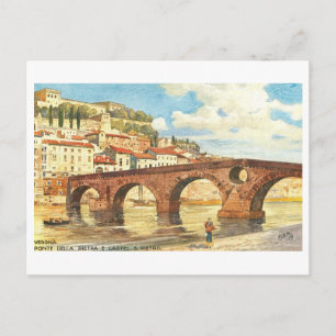 Postal Ponte della Pietra antiguo en Verona, Italia