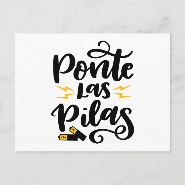 Postal Ponte Last Pilas, con letras a mano (Anverso)