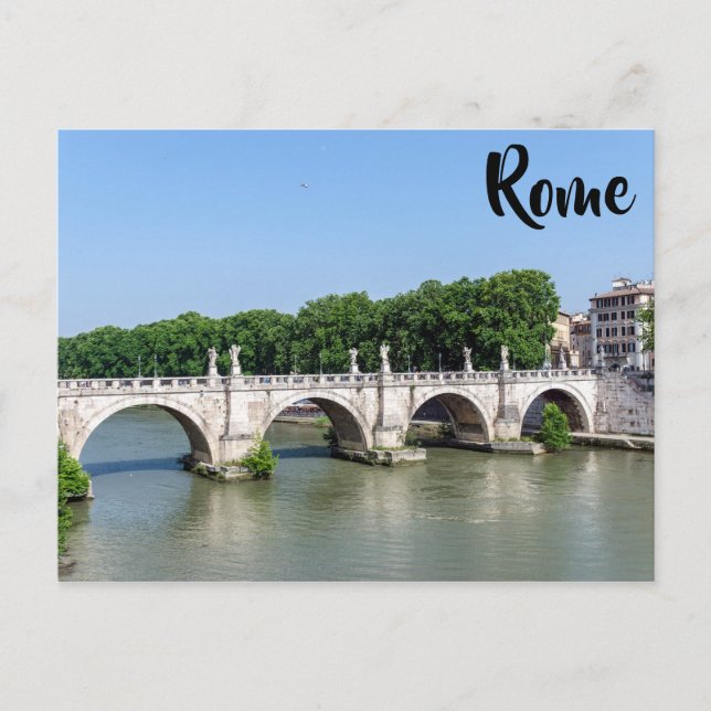 Postal Ponte Sant'Angelo en Roma - Italia (Anverso)