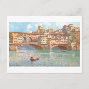 Postal Ponte Vecchio antiguo, Florencia, Italia
