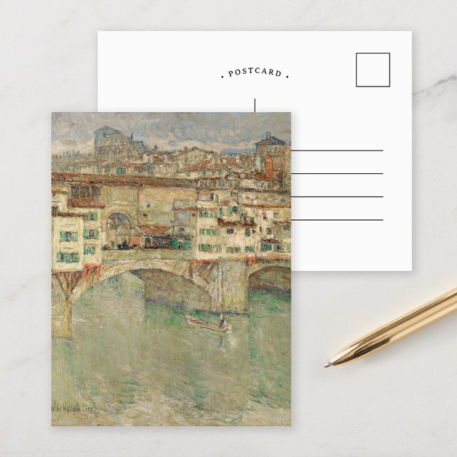 Postal Ponte Vecchio | Childe Hassam (Subido por el creador)