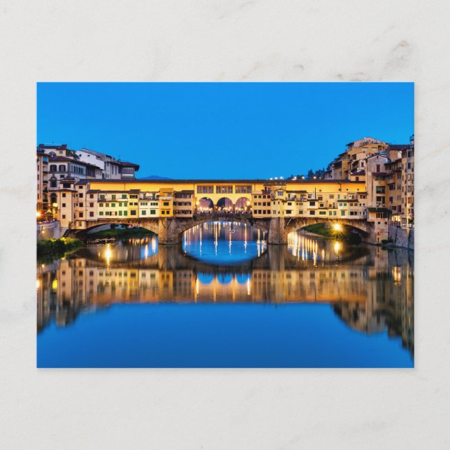 Postal Ponte Vecchio de noche (Anverso)
