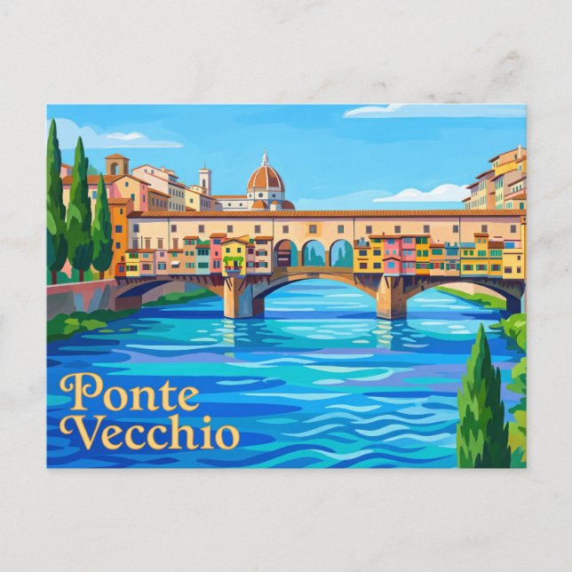 Postal Ponte Vecchio Italia (Anverso)