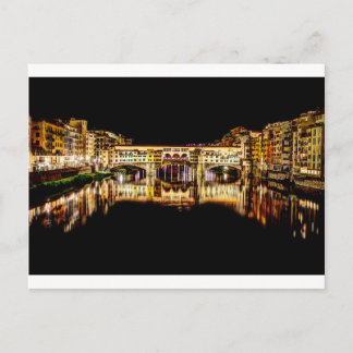 Postal Ponte Vecchio por la noche