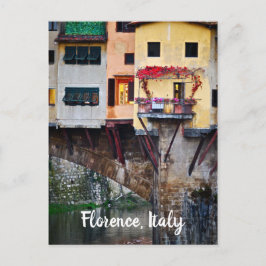 Postal Ponte Vecchio romántico en Florencia, Italia