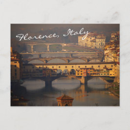 Postal Ponte Vecchio y puentes de Florencia, Italia