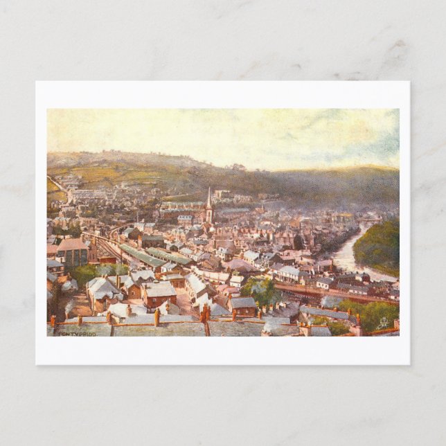 Postal Pontypridd antiguo, Gales,  (Anverso)