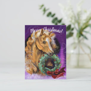 Postal Pony con Wreath Navidades