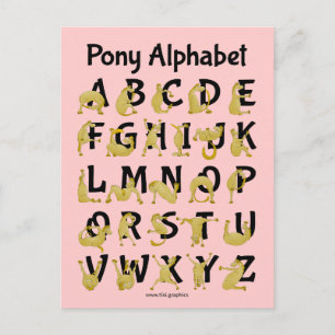 Postal Pony flexible   Gráfico alfabético