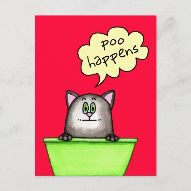 Postal Poo Happens Postcard (Anverso)