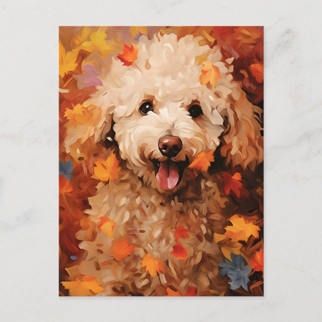 Postal Poodle Autumn Thankding (Anverso)