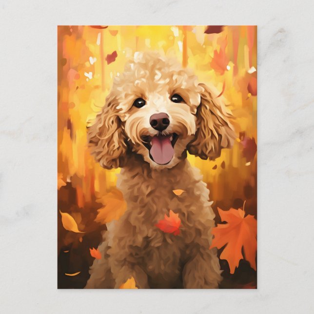 Postal Poodle Autumn Thankding (Anverso)