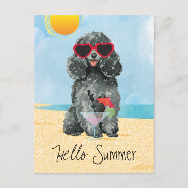 Postal Poodle de juguete de verano (Anverso)