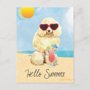 Postal Poodle en miniatura de verano