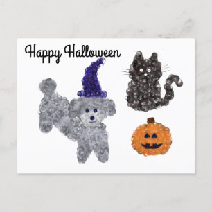 Postal Poodle gris de Halloween #1