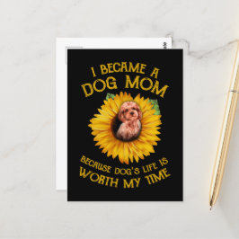 Postal Poodle Sunflower Because Dog's Life Worth My Time 