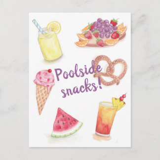 Postal Poolside Snacks Postcard