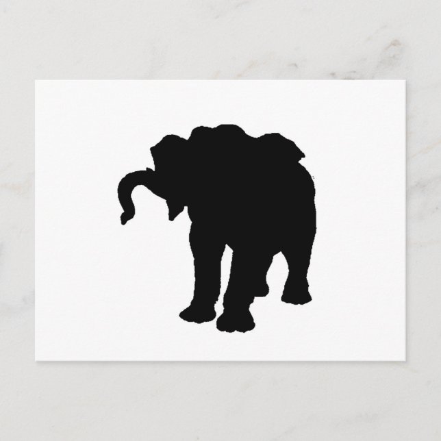 Postal Pop Art Baby Elephant Silhouette (Anverso)