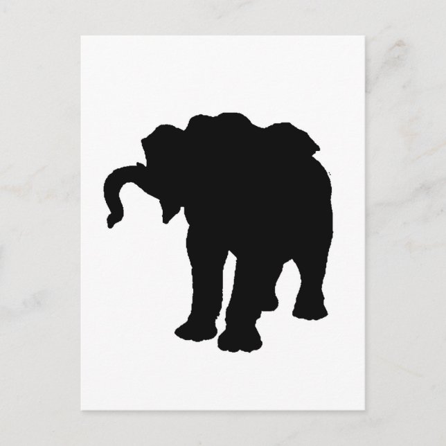 Postal Pop Art Baby Elephant Silhouette (Anverso)