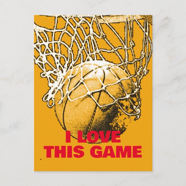 Postal Pop Art Basketball Ama a este juego (Anverso)