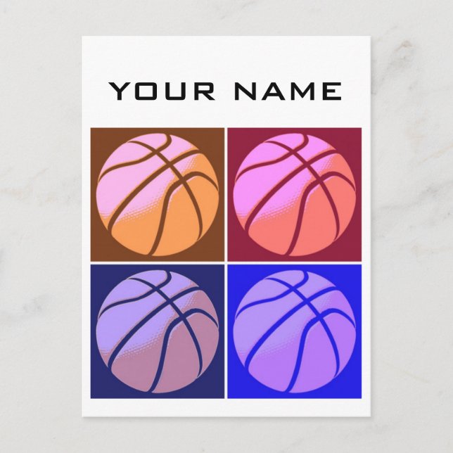 Postal Pop Art Basketball Tu nombre (Anverso)