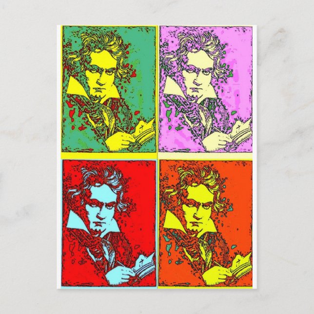 Postal Pop-art Beethoven (Anverso)