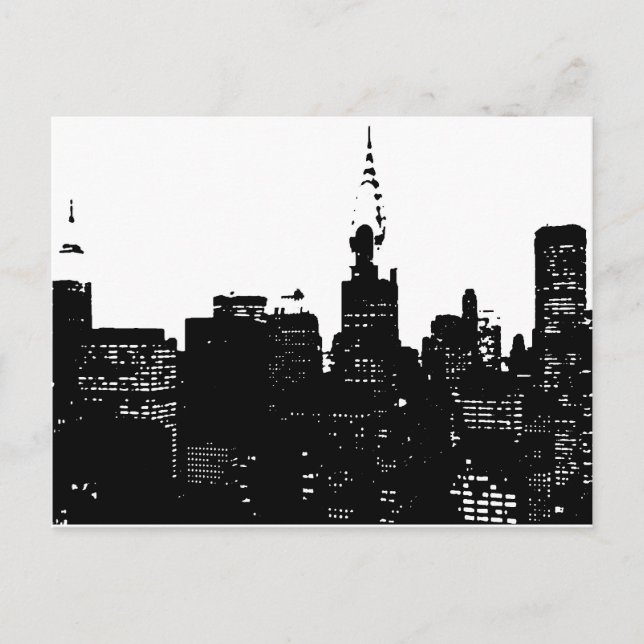 Postal Pop Art Black & White New York (Anverso)