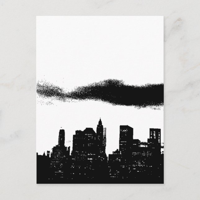 Postal Pop Art Black White NYC Nueva York (Anverso)