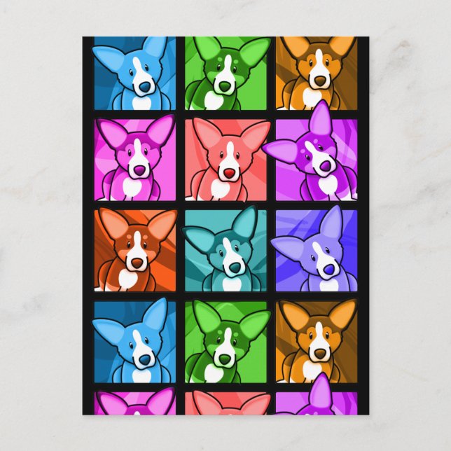 Postal Pop Art Corgi (Anverso)