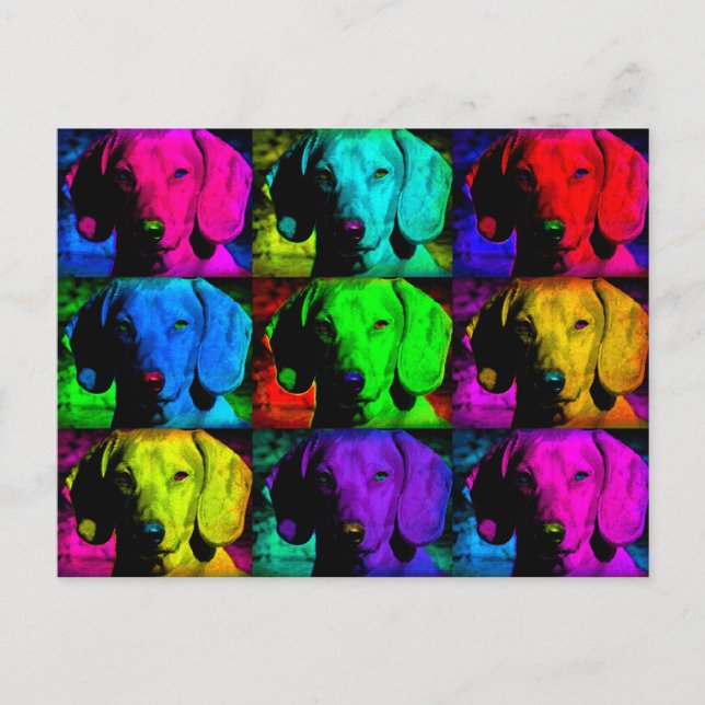 Postal Pop Art Dachshund Doxie Swee Face Soulful Eyes (Anverso)