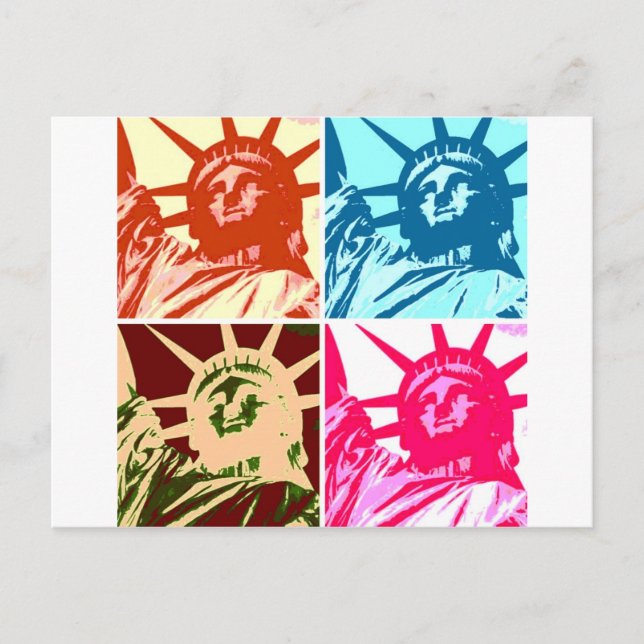 Postal Pop Art Lady Liberty Nueva York (Anverso)