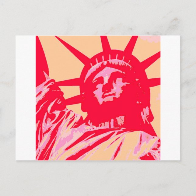 Postal Pop Art Lady Liberty Nueva York (Anverso)