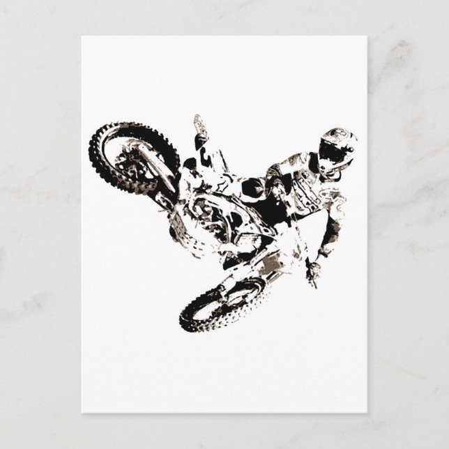 Postal Pop Art Motocross Motoryle Sport (Anverso)