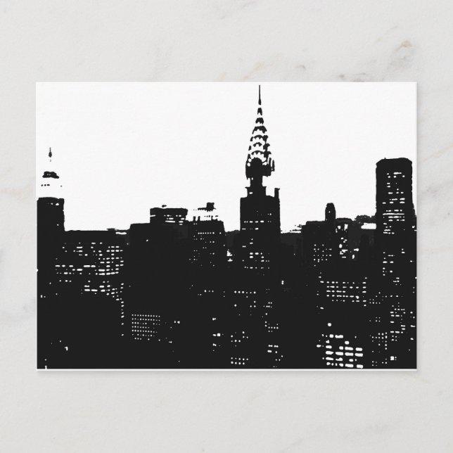 Postal Pop Art New York Silhouette (Anverso)