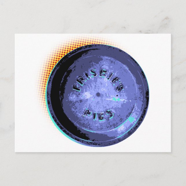 Postal Pop-Art original de Frisbee Pie Tin (Anverso)