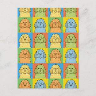 Postal Pop-Art Personalizado de perro Cockapoo