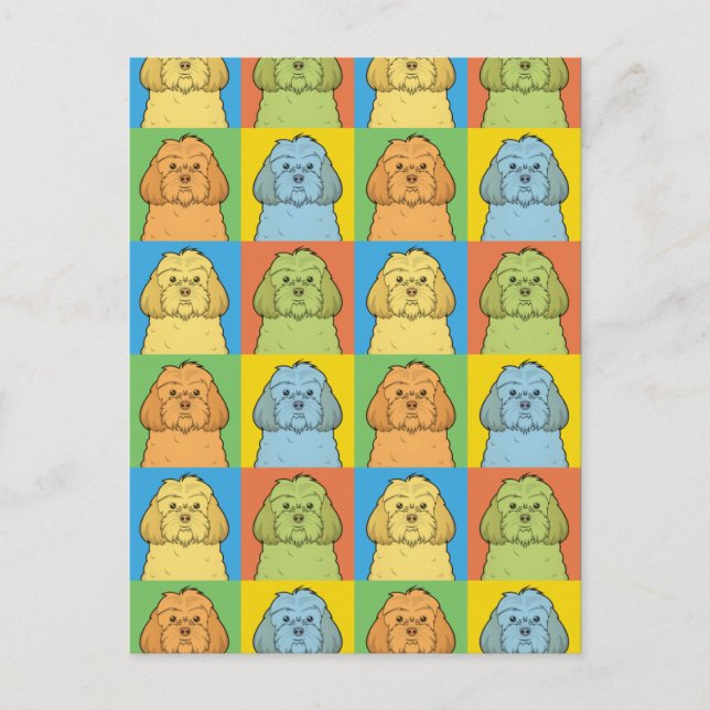 Postal Pop-Art Personalizado de perro Cockapoo (Anverso)