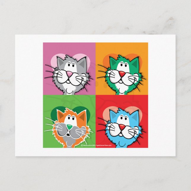 Postal Pop Art Quilt Cat (Anverso)