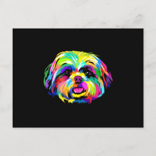 Postal Pop Art Shih Tzu Perros Amantes