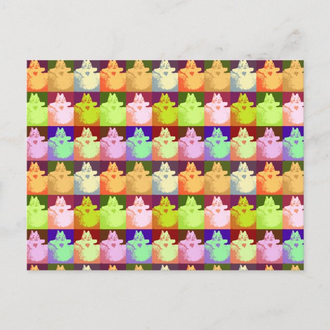 Postal Pop Art Snow Kitty (Anverso)